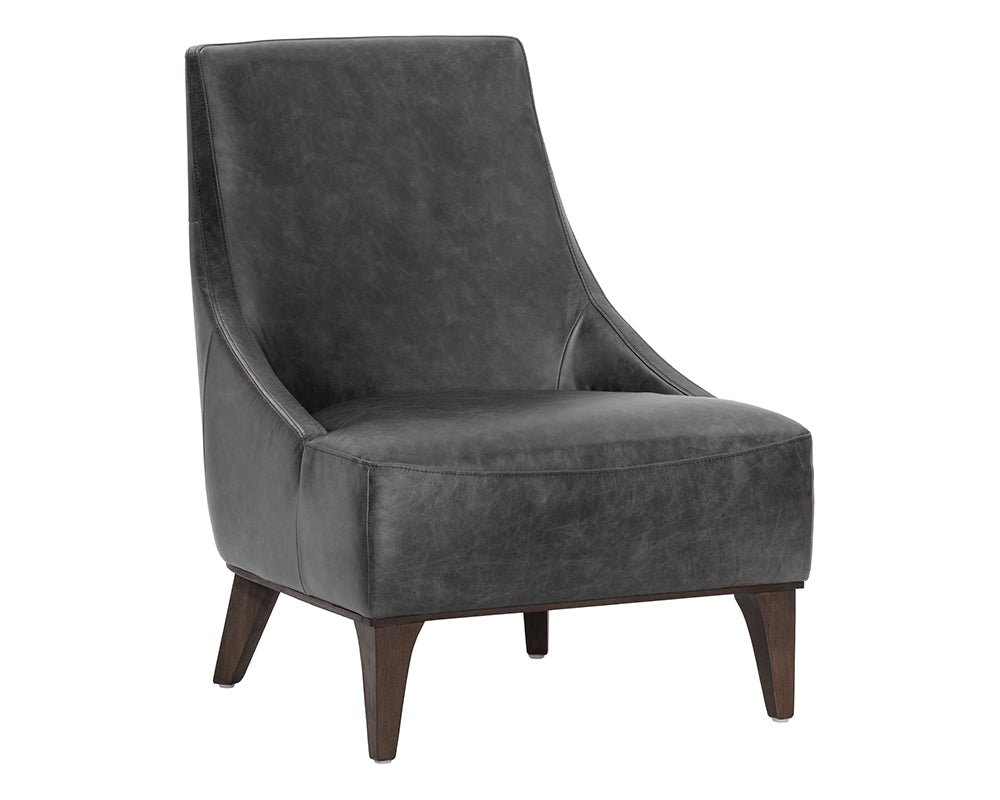Elias Lounge Chair - Marseille Black Leather