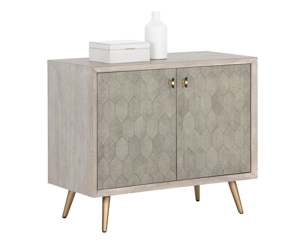 Aniston Sideboard - Small - White Ceruse - Taupe Shagreen