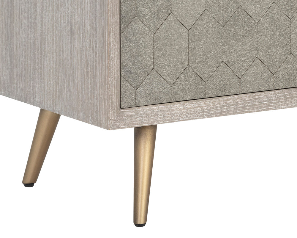 Aniston Sideboard - Small - White Ceruse - Taupe Shagreen
