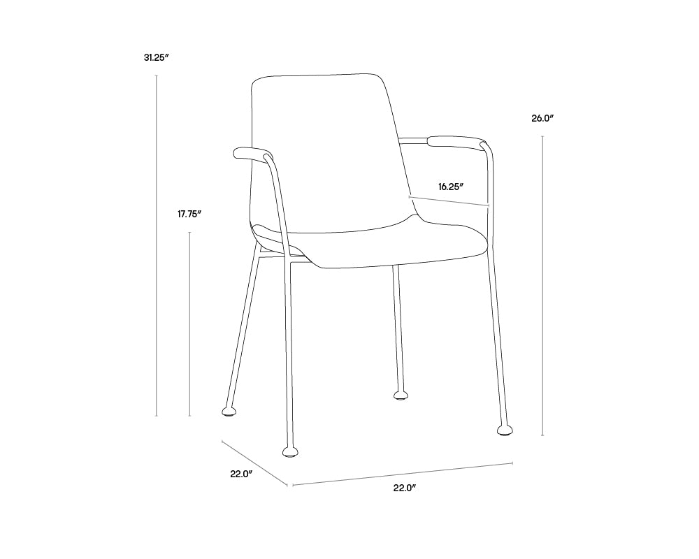 Hathaway Dining Armchair - Belfast Navy