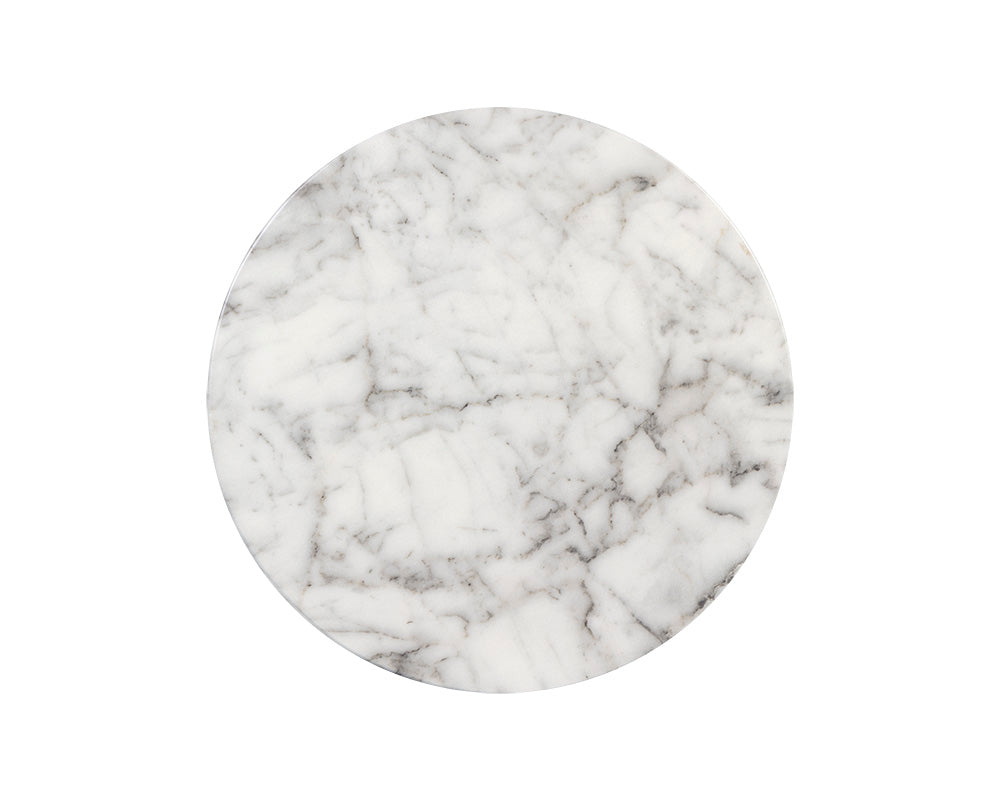 Lucida End Table - Marble Look - White