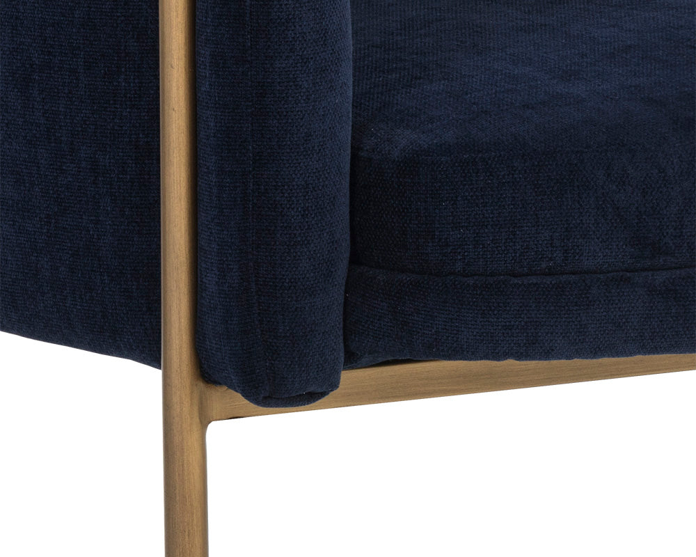 Richie Lounge Chair - Antique Brass - Danny Navy