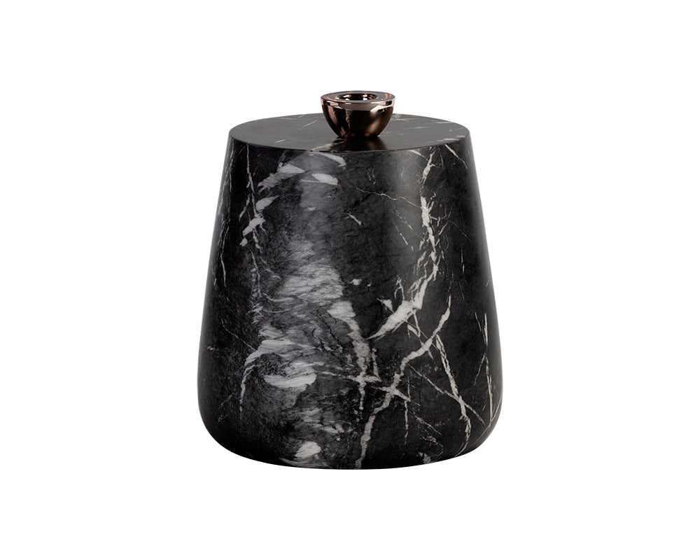 Aries Side Table - Marble Look - Black