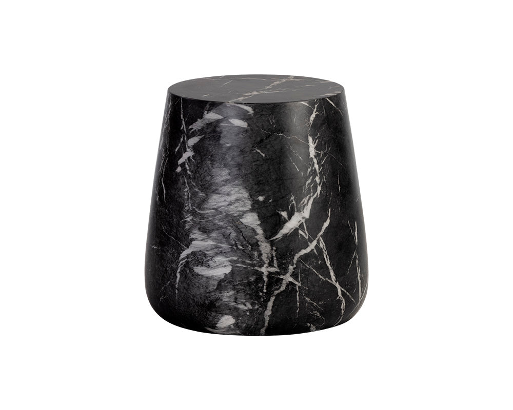 Aries Side Table - Marble Look - Black