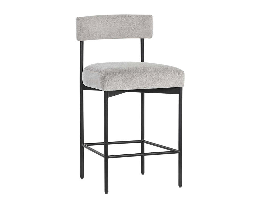 Seneca Counter Stool - Black - Polo Club Stone