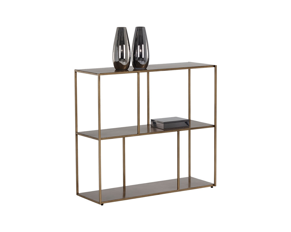 Eiffel Low Bookcase - Medium - Antique Brass