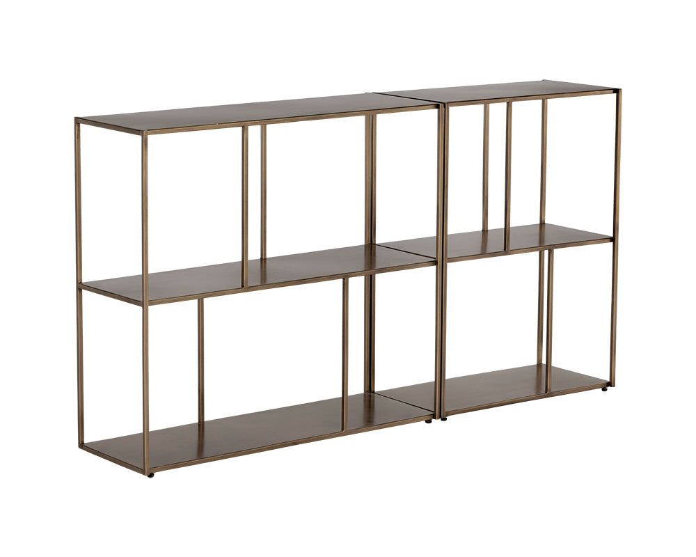 Eiffel Low Bookcase - Medium - Antique Brass