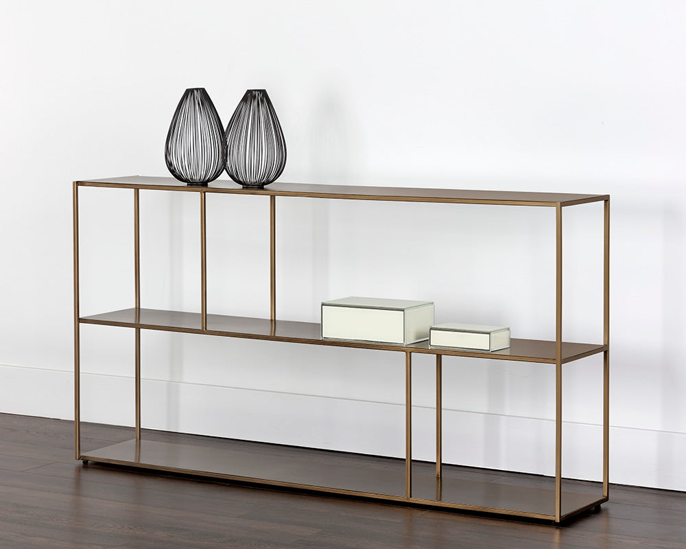 Eiffel Low Bookcase - Large - Antique Brass