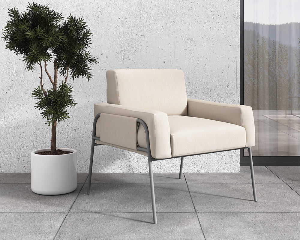 Granada Lounge Chair - Palazzo Cream - Grey (Patio/Outdoor)