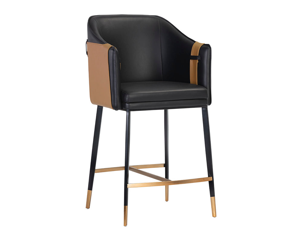 Carter Counter Stool - Napa Black / Napa Cognac