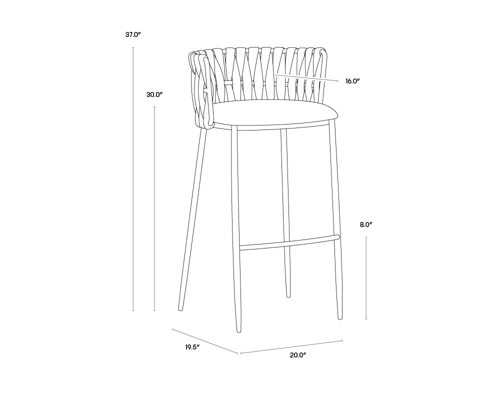 Sarai Barstool - Belfast Heather Grey