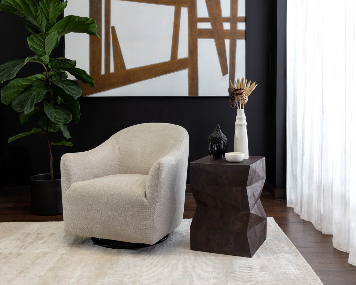 Silvana Glider Lounge Chair - Moto Stucco