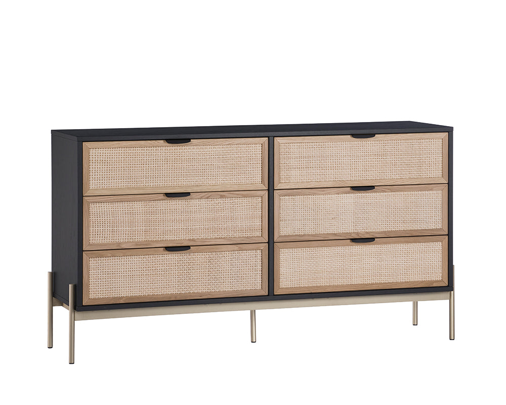 Avida Dresser - Gold - Black/natural