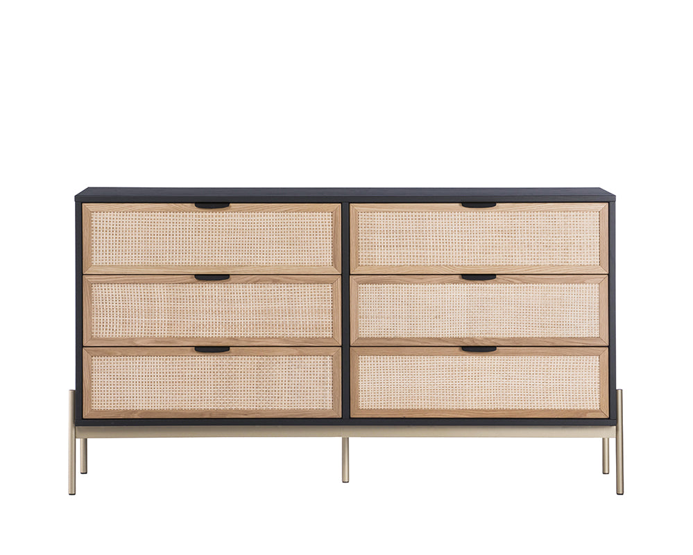 Avida Dresser - Gold - Black/natural