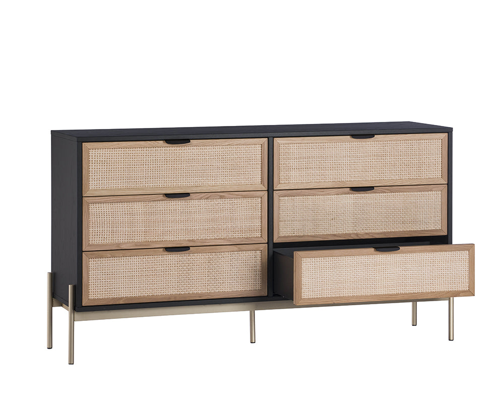 Avida Dresser - Gold - Black/natural