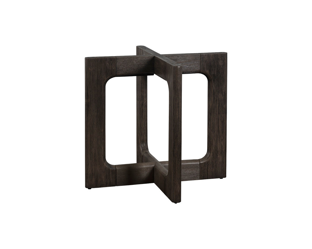 Cypher Dining Table Base - Wood - Dark Brown