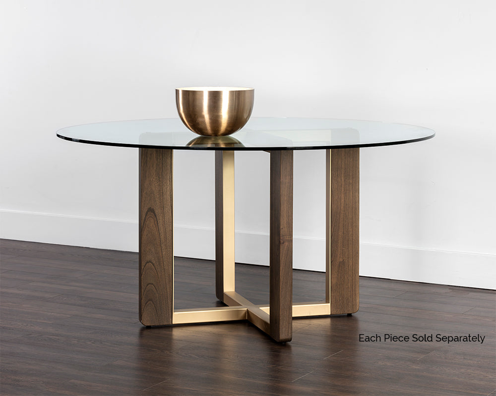 Rejane Dining Table Base - Gold - Raw Umber