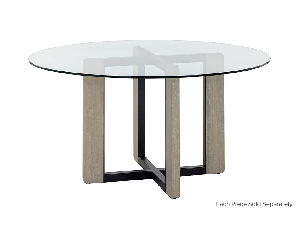 Rejane Dining Table Base - Black - Taupe
