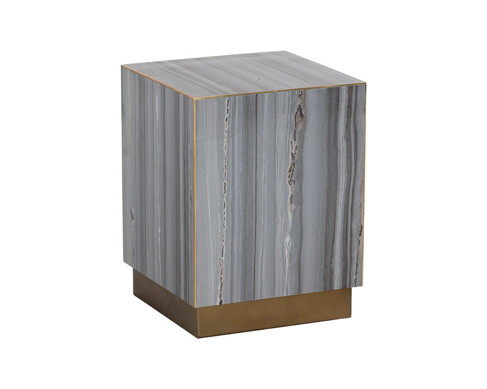 Daines End Table - Grey Marble