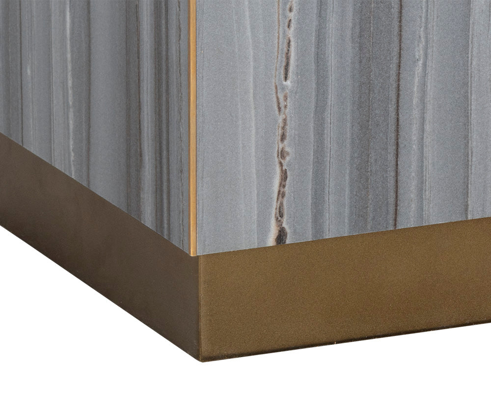 Daines End Table - Grey Marble