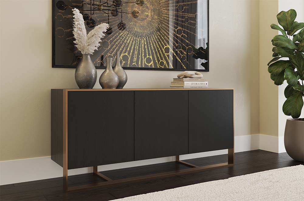 Dalton Sideboard - Antique Brass - Black