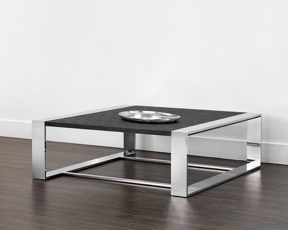 Dalton Coffee Table - Square - Stainless Steel - Grey