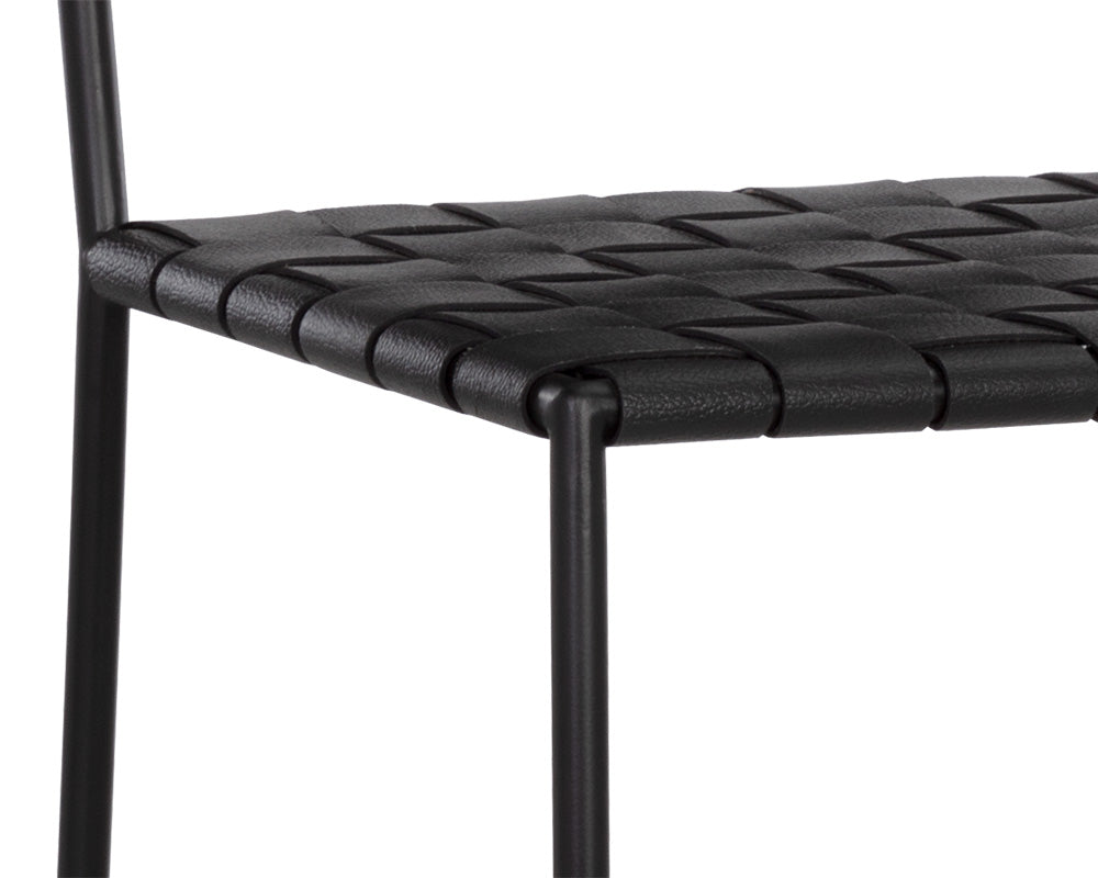 Omari Barstool - Black - Black Leather