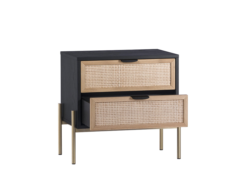 Avida Nightstand - Gold - Black/natural