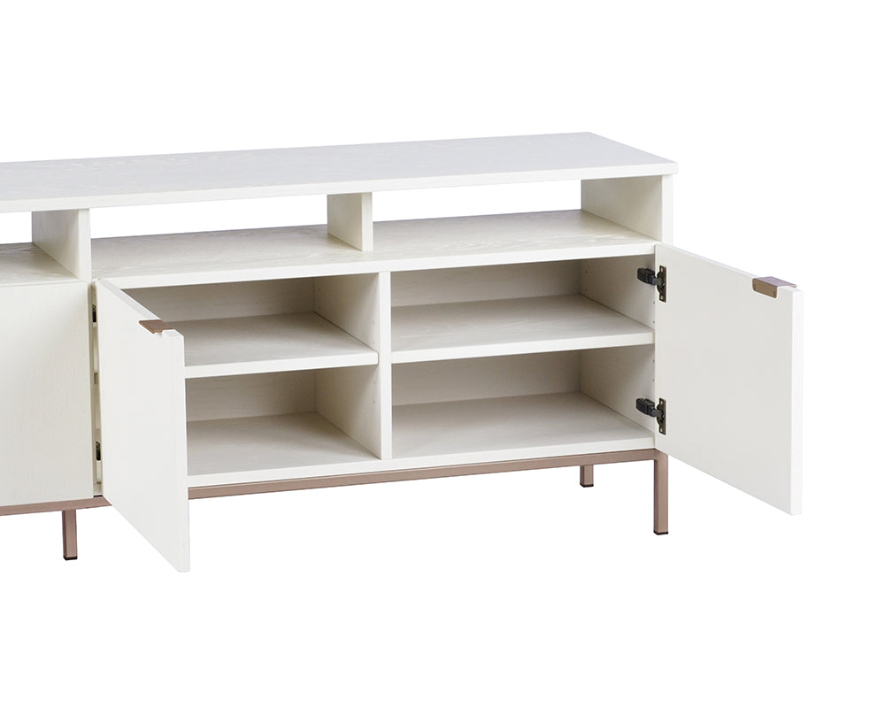 Ambrose Modular Media Stand - Champagne Gold - Cream