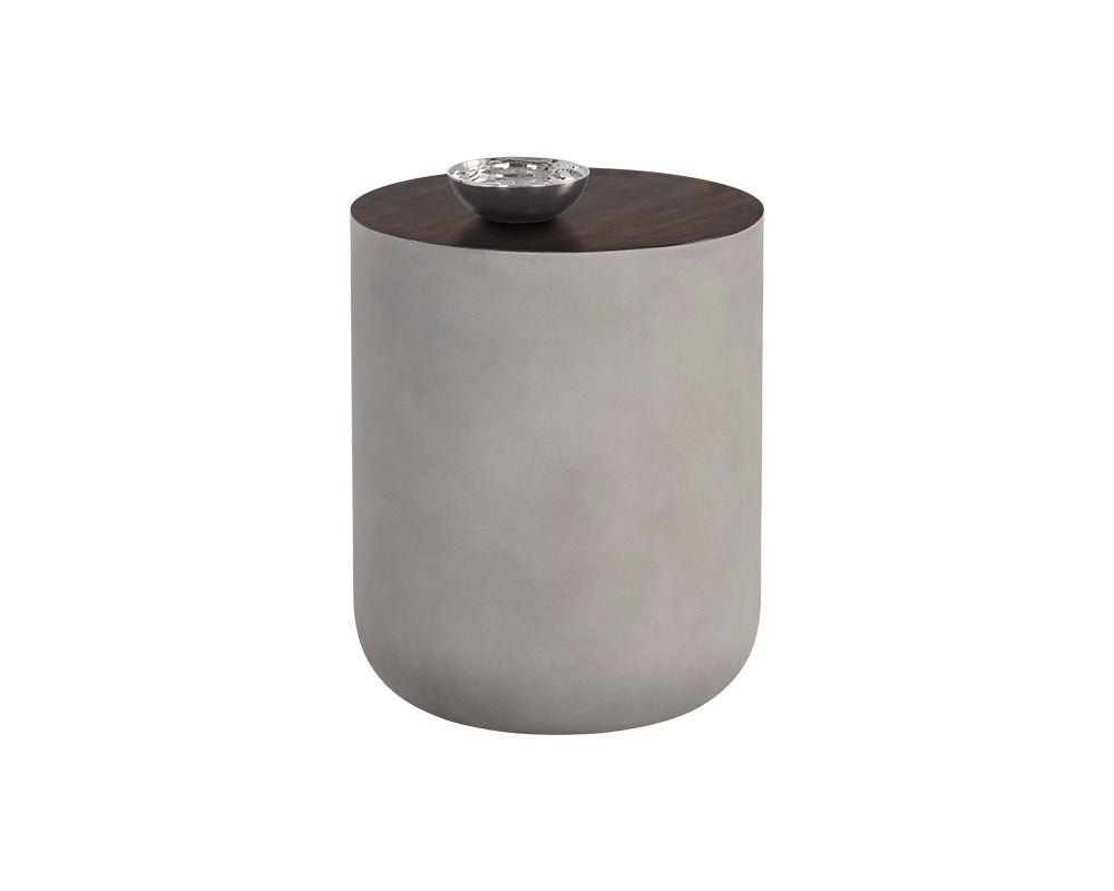 Diaz End Table - Grey - Wood Grain Brown
