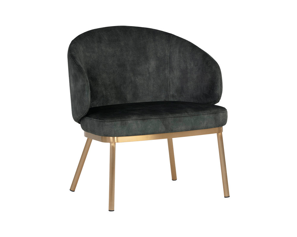 Echo Lounge Chair - Gold - Nono Dark Green