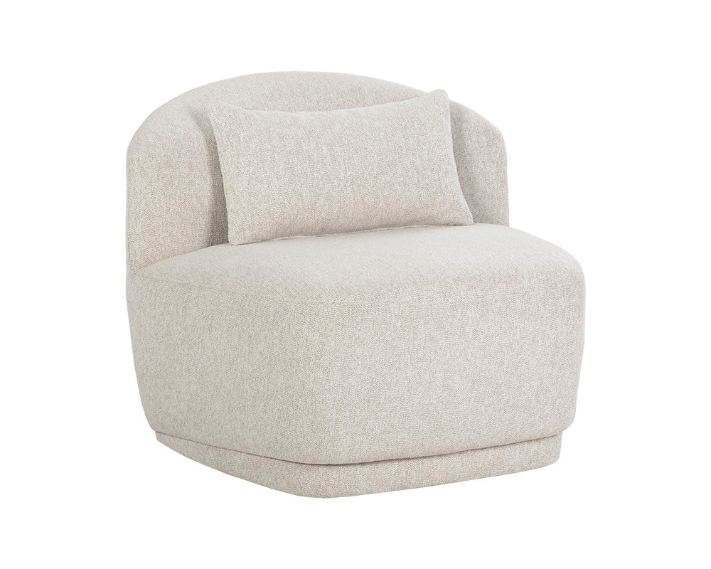 Soraya Swivel Armless Chair - Dove Cream