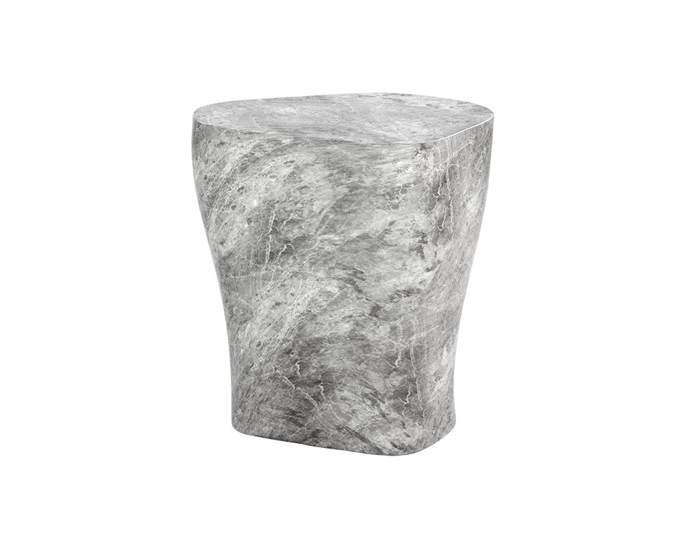 Dali End Table - Large - Marble Look - Grey