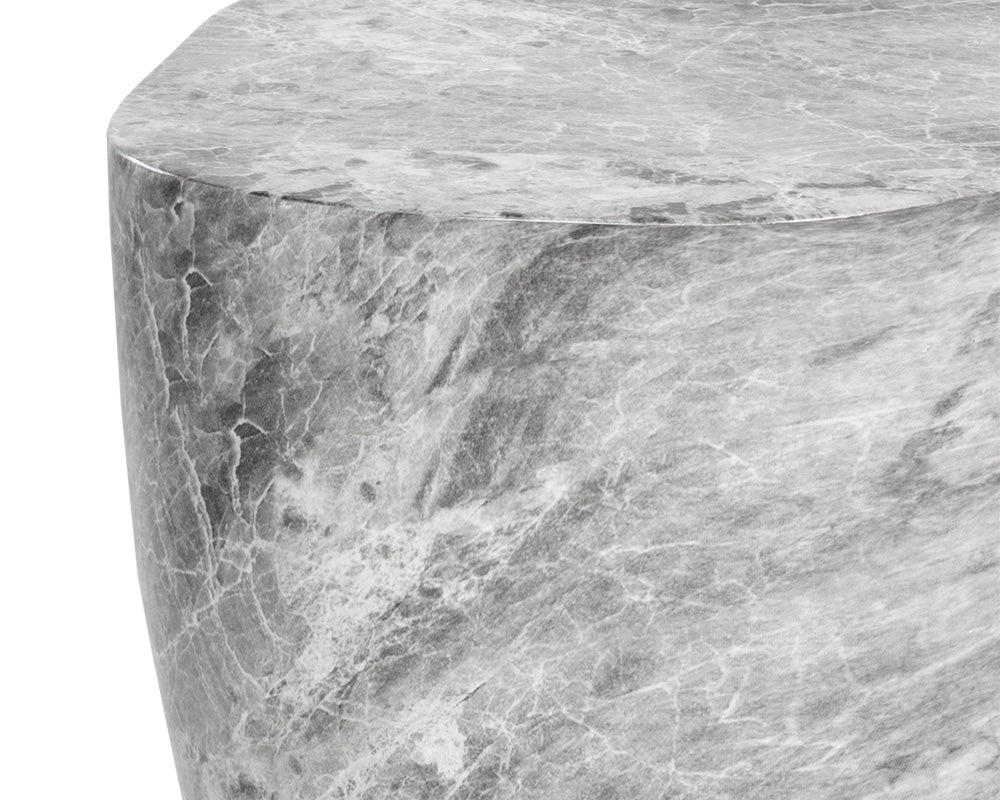 Dali End Table - Large - Marble Look - Grey