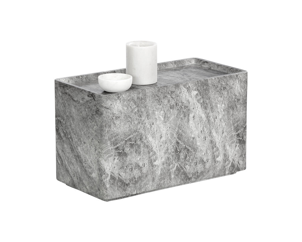 Liza Side Table - Marble Look - Grey