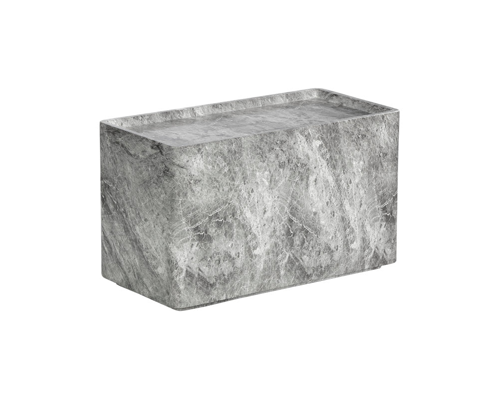 Liza Side Table - Marble Look - Grey