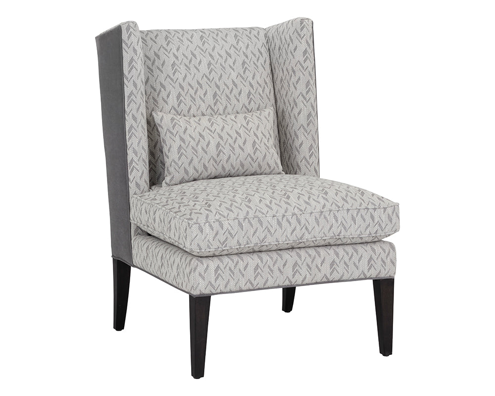 Kenzo Lounge Chair - Chevron Grey / Antonio Charcoal