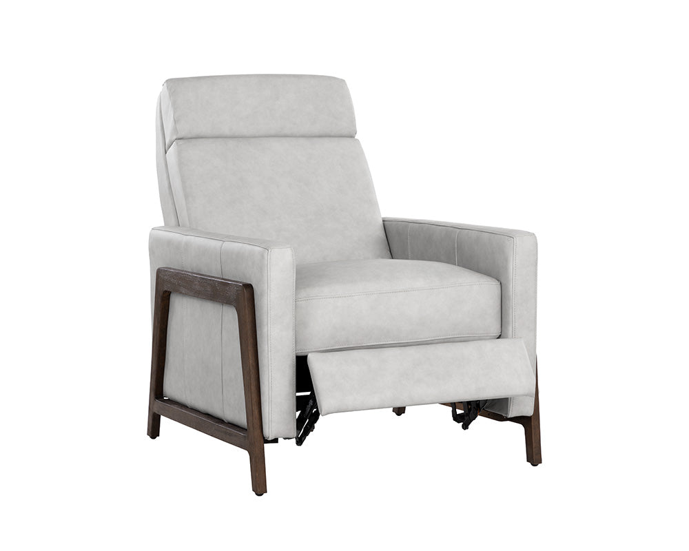 Brandon Recliner - Saloon Light Grey Leather