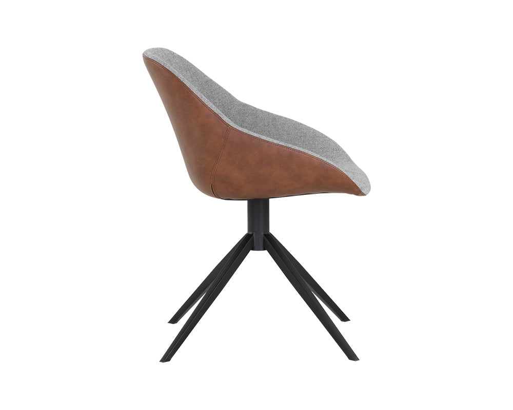 Mccoy Swivel Dining Chair - November Grey / Cinnamon Brown