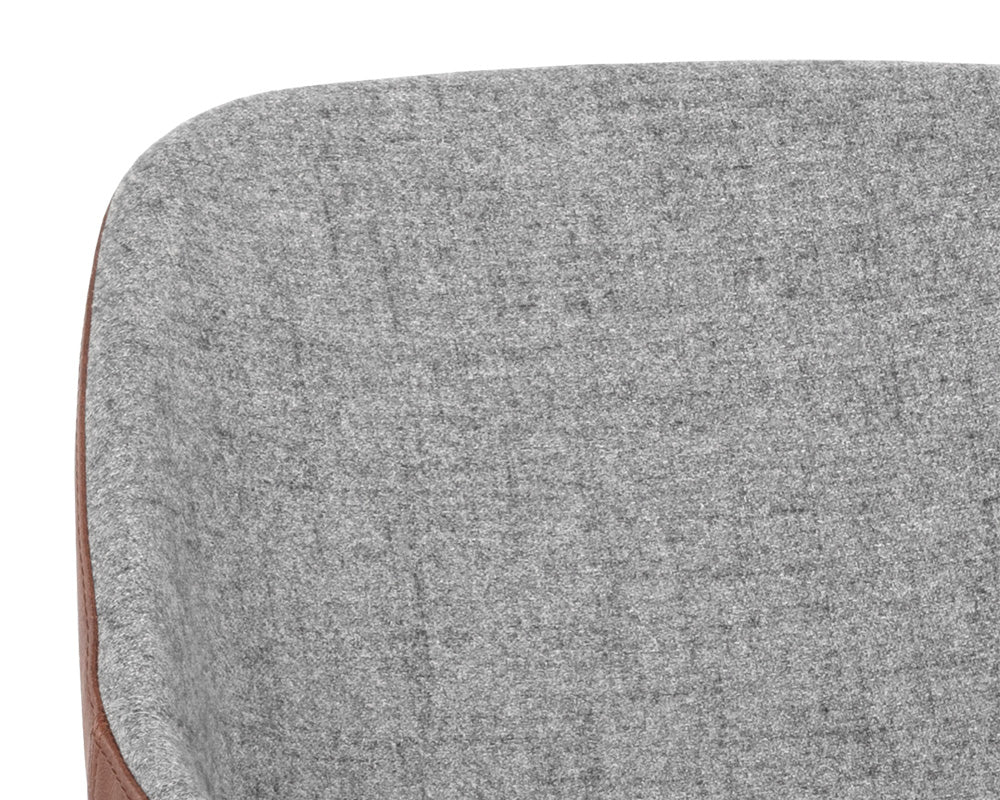 Mccoy Swivel Dining Chair - November Grey / Cinnamon Brown