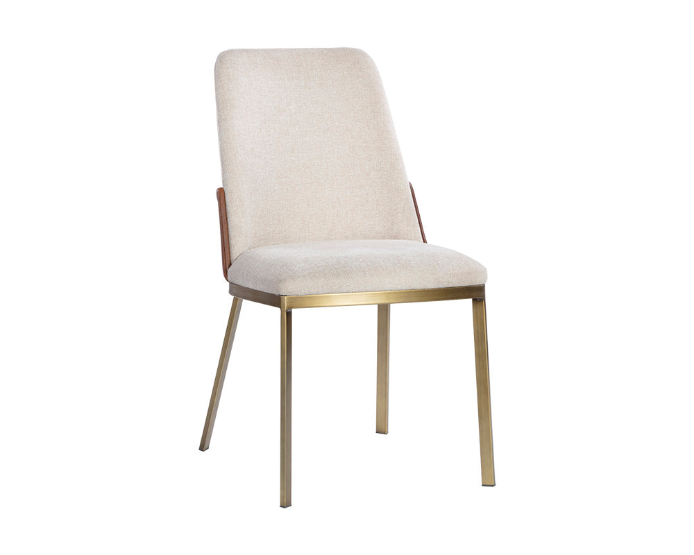 Marie Dining Chair - Belfast Oatmeal / Bravo Cognac