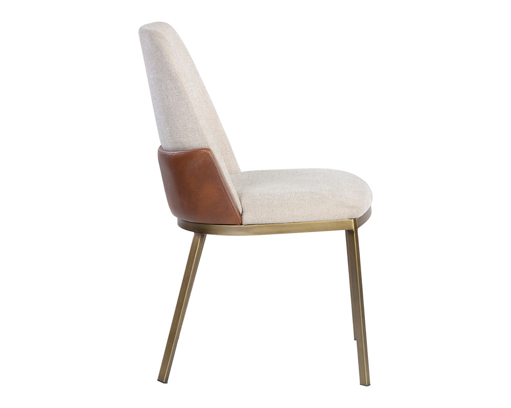 Marie Dining Chair - Belfast Oatmeal / Bravo Cognac