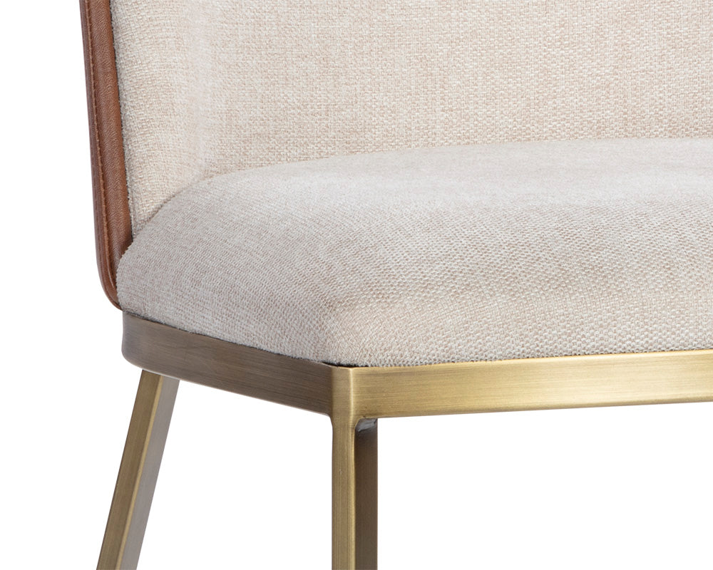 Marie Dining Chair - Belfast Oatmeal / Bravo Cognac