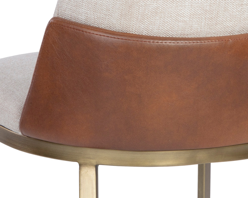 Marie Dining Chair - Belfast Oatmeal / Bravo Cognac