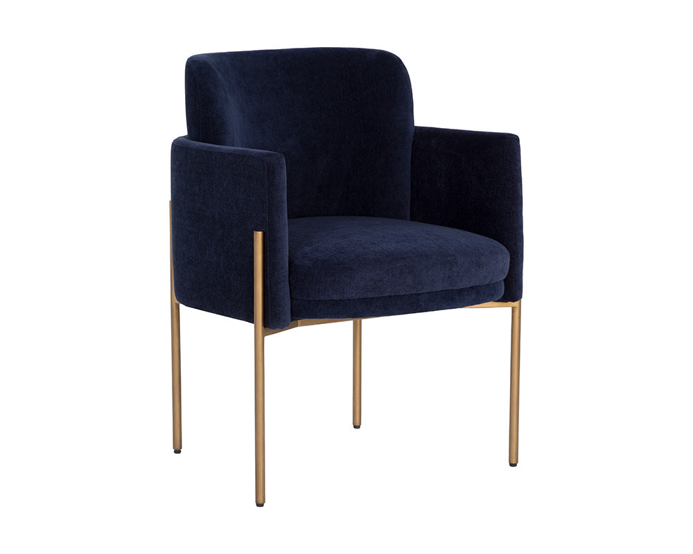 Richie Dining Armchair - Antique Brass - Danny Navy
