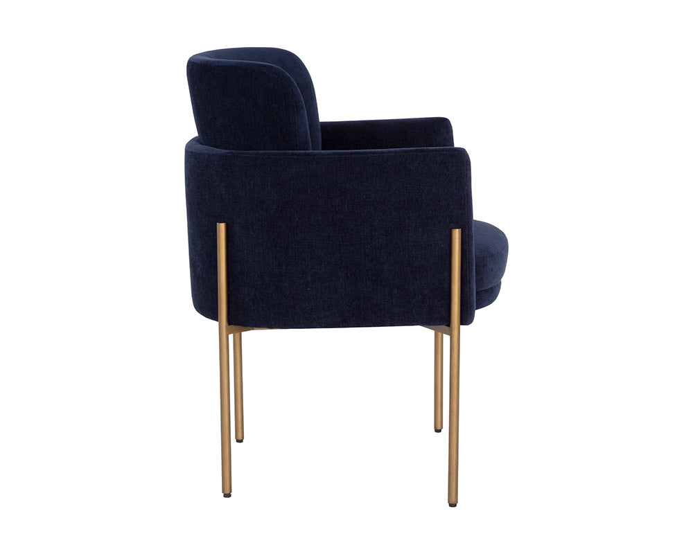 Richie Dining Armchair - Antique Brass - Danny Navy