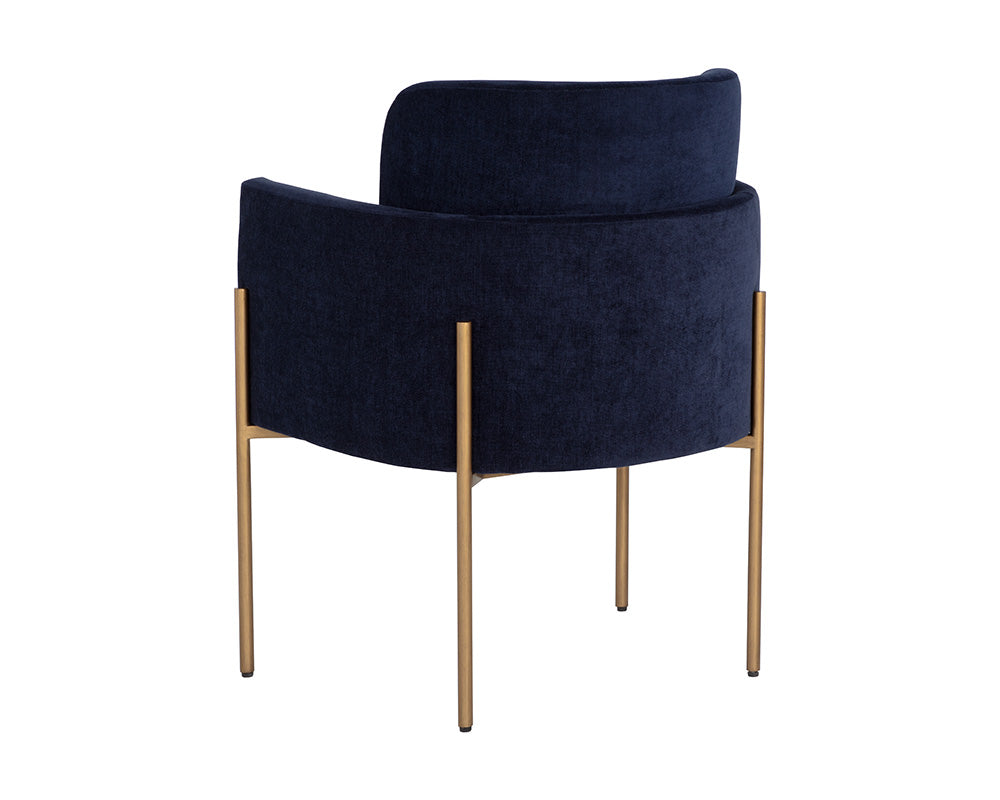 Richie Dining Armchair - Antique Brass - Danny Navy