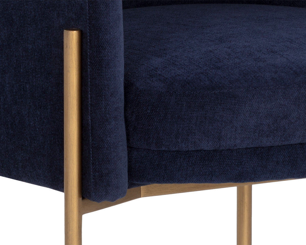 Richie Dining Armchair - Antique Brass - Danny Navy