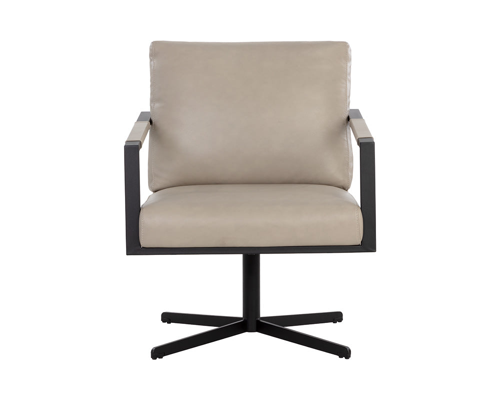 Randy Swivel Lounge Chair - Alpine Beige Leather