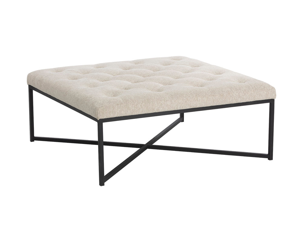 Endall Ottoman - Black - Dove Cream